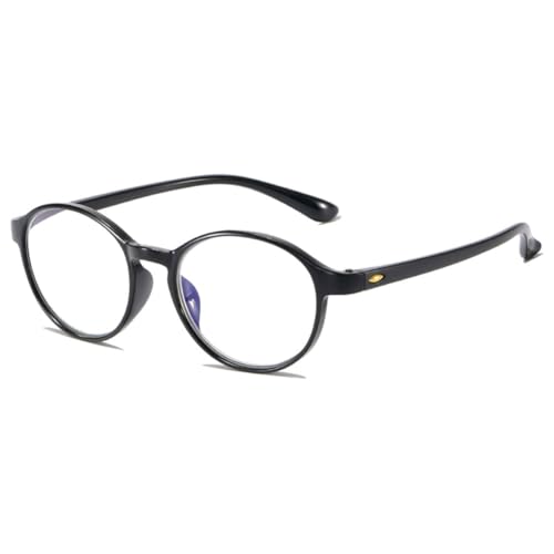 VEVESMUNDO Anti blaulicht Lesebrillen Damen Herren Modern Runde Flexibel Computerbrille Blaulichtblockierend Lesehilfe Sehhilfe Blaulichtfilter Brille (Hell Schwarz, 3.5) von VEVESMUNDO