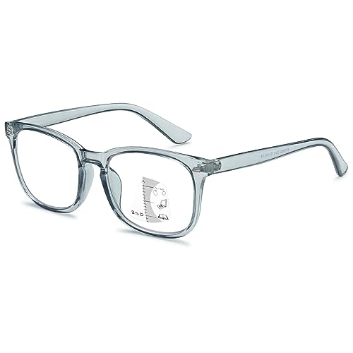 VEVESMUNDO Blaulichtfilter Lesebrille Gleitsichtbrille Multifokale Progressive Herren Damen Sehhilfe Lesehilfe +1.0,+1.5,+2.0,+2.5,+3.0,+3.5,+4.0 (1 Stück Haze Blau, 2.0) von VEVESMUNDO