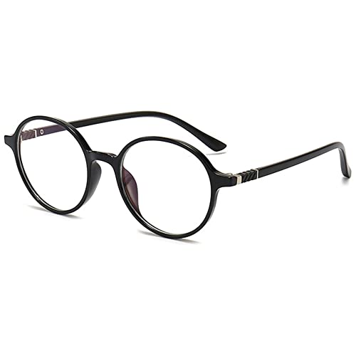 VEVESMUNDO Blaulichtfilter Lesebrille Runde Retro Groß Damen Herren Anti Blaulicht Lesehilf Sehhilfe Brille +1.0,+1.5,+2.0,+2.5,+3.0,+3.5,+4.0 (1 Stück Schwarz Lesebrille, 1.0) von VEVESMUNDO