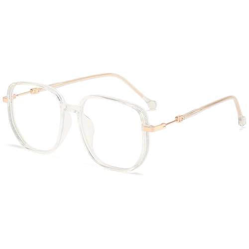 VEVESMUNDO Damen Blaulichtfilter Lesebrille Groß Quadratisch Stylisch Anti Blaulicht Lesehilfen Sehhilfe Brille (1 Stück Transparent, +1.5) von VEVESMUNDO