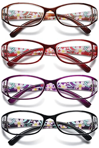 VEVESMUNDO Damen Lesebrille Blumen Katzenaugen Vintage Groß Lesehilfe Sehhilfe Modern Brillen mit Dioptrien 1.0 1.25 1.5 1.75 2.0 2.25 2.5 2.75 3.0 3.5 4.0 4.5 5.0 5.5 6.0 von VEVESMUNDO