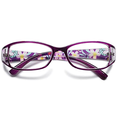 VEVESMUNDO Damen Lesebrille Blumen Katzenaugen Vintage Groß Lesehilfe Sehhilfe Modern Brillen mit Dioptrien 1.0 1.25 1.5 1.75 2.0 2.25 2.5 2.75 3.0 3.5 4.0 4.5 5.0 5.5 6.0 von VEVESMUNDO