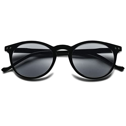 VEVESMUNDO Getönt Lesebrille Sonnenlesebrille Sonnenschutz Lesehilfe Sehhilfe Sonnenbrille mit sehstärke Damen Herren (+1.0, 1 Stück Schwarz Sonnenlesebrille) von VEVESMUNDO