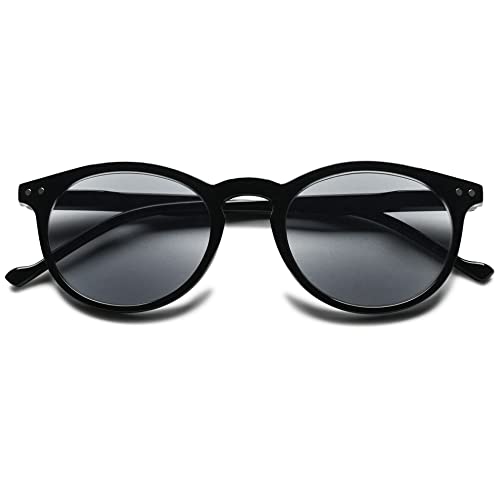 VEVESMUNDO Getönt Lesebrille Sonnenlesebrille Sonnenschutz Lesehilfe Sehhilfe Sonnenbrille mit sehstärke Damen Herren (+1.5, 1 Stück Schwarz Sonnenlesebrille) von VEVESMUNDO