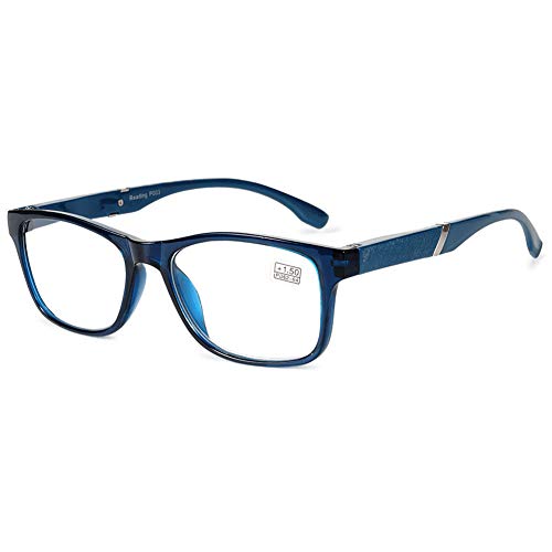 VEVESMUNDO Lesebrille Damen Herren Halbrahmen Federscharnier Vintage Halbbrille Lesehilfe Sehhilfen Brillen mit Stärke (Blau, +2.0) von VEVESMUNDO
