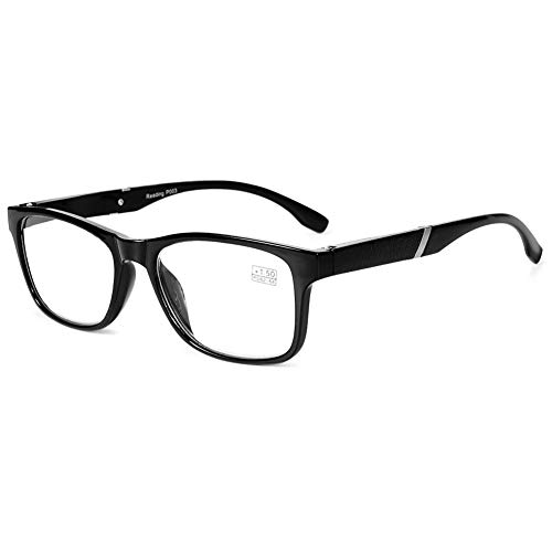 VEVESMUNDO Lesebrille Damen Herren Halbrahmen Federscharnier Vintage Halbbrille Lesehilfe Sehhilfen Brillen mit Stärke 1.0 1.5 2.0 2.5 3.0 3.5 4.0 (Schwarz, 2.0) von VEVESMUNDO