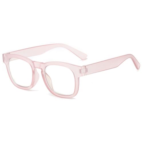 VEVESMUNDO Lesebrille Modern Groß Leicht Klar Eckig Kunststoff Dicker Rahmen Nerdbrille Lesehilfe Brille für Damen Herren (1 Stück Rosa, 3.5) von VEVESMUNDO
