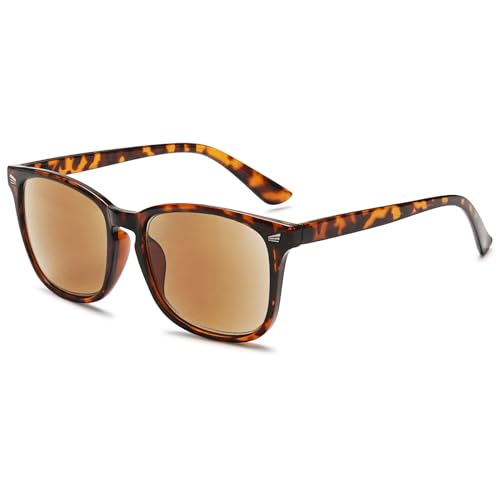 VEVESMUNDO Lesebrille mit Sonnenschutz Getönt Lesehilfe Sehhilfe Sonnenbrille Sonnenlesebrille mit sehstärke Damen Herren (+1.0, 1 Stück Leopard Sonnenlesebrille) von VEVESMUNDO