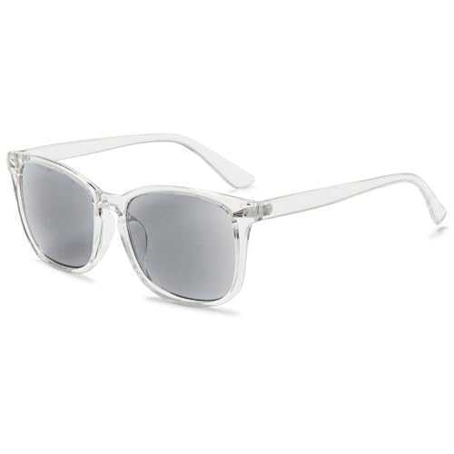 VEVESMUNDO Lesebrille mit Sonnenschutz Getönt Lesehilfe Sehhilfe Sonnenbrille Sonnenlesebrille mit sehstärke Damen Herren (+2.5, 1 Stück Transparent Sonnenlesebrille) von VEVESMUNDO