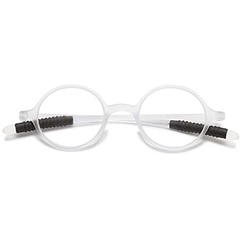 VEVESMUNDO Lesebrillen Damen Herren Retro Runde Kleine TR90 Flexibel Leicht Nerd Lesehilfe Sehhilfe Brillen von VEVESMUNDO