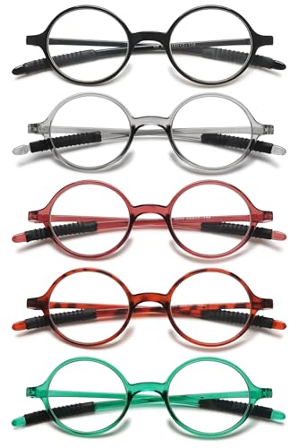 VEVESMUNDO Lesebrillen Damen Herren Retro Runde Kleine TR90 Flexibel Leicht Nerd Lesehilfe Sehhilfe Brillen VEVESMUNDO Lesebrillen Damen Herren Retro Runde Kleine TR90 Flexibel Leicht Nerd Lesehilfe Sehhilfe Brillen von VEVESMUNDO