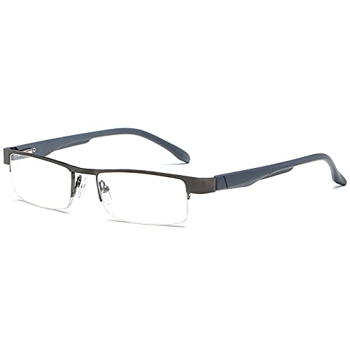 VEVESMUNDO Herren Lesebrillen Metall Schmal Halbrand Damen Lesehilfe Sehhilfen Brille +1.0,+1.5,+2.0,+2.5+,3.0,+3.5,+4.0 von VEVESMUNDO