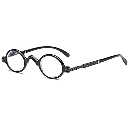 VEVESMUNDO Lesebrillen Herren Damen Retro Runde Klassische Vollrandbrille Arbeitsplatzbrille Vintage Klar Lesehilfe Sehhilfe Brillen mit Sehstärke (1 Stück Schwarz Lesebrille, 2.0) von VEVESMUNDO