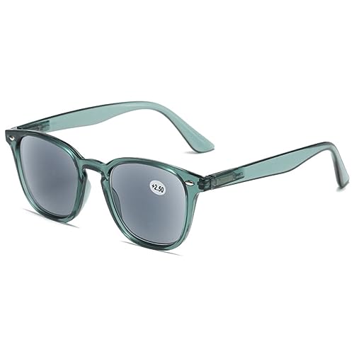 VEVESMUNDO Lesebrillen mit Sonnenschutz Sonnenlesebrillen Damen Herren Getönte Lesehilfe Sehhilfe mit sehstärke +1.0,+1.5,+2.0,+2.5,+3.0,+3.5,+4.0 (1 Stück Grün, 3.0) von VEVESMUNDO