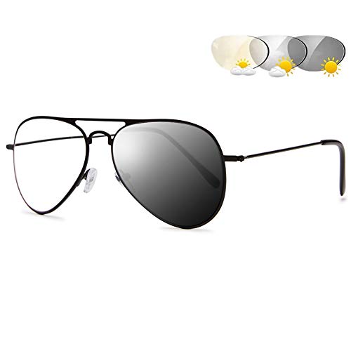 VEVESMUNDO Photochrome Lesebrillen Herren Damen Metall Sonnenlesebrille Bifokal Progressive Multifokale Blaulichtfilter Gleitsichtbrille für Sonnenschutz mit Etui von VEVESMUNDO