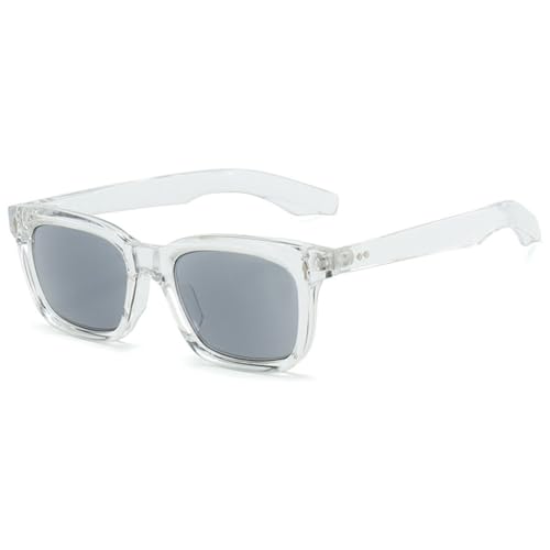 VEVESMUNDO Rechteckig Sonnenlesebrille Getönt Blaulichtfilter Sonnenbrille Lesebrille mit Sonnenschutz Herren Damen (1 Stück Transparent Sonnenlesebrille, +1.0) von VEVESMUNDO