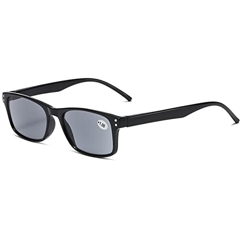 VEVESMUNDO Sonnenlesebrille Getönt Lesebrille Damen Herren Lesehilfe Sehhilfe mit UV-Sonnenschutz (+1.0, 1 Stück Hell Schwarz Sonnenlesebrille) von VEVESMUNDO