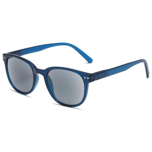 VEVESMUNDO Sonnenlesebrille Lesebrille Retro Runde Damen Herren Getönt Sehhilfe Sonnenbrille mit sehstärke +1.0,+1.5,+2.0,+2.5,+3.0,+3.5,+4.0 (+2.0, 1 Stück Blau Sonnenlesebrille) von VEVESMUNDO