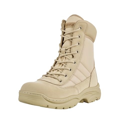 VEVOR Arbeitsstiefel, 203 mm Kampf- und Wanderstiefel, atmungsaktive Motorradstiefel mit seitlichem Reißverschluss, Einsatzstiefel für Sicherheit im Freien, US-Größe 11, sandfarben VEVOR Arbeitsstiefel, 203 mm Kampf- und Wanderstiefel, atmungsaktive Motorradstiefel mit seitlichem Reißverschluss, Einsatzstiefel für Sicherheit im Freien, US-Größe 11, sandfarben von VEVOR