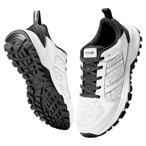 VEVOR Cross-Trainingsschuhe, Turnschuhe in M-Weite, US-Größe 12, breite Zehenkappe, Fußgewölbeunterstützung & verstellbare Schnürung, zum Laufen, Gymnastik, Gassigehen & Gewichtheben (Weiß) von VEVOR