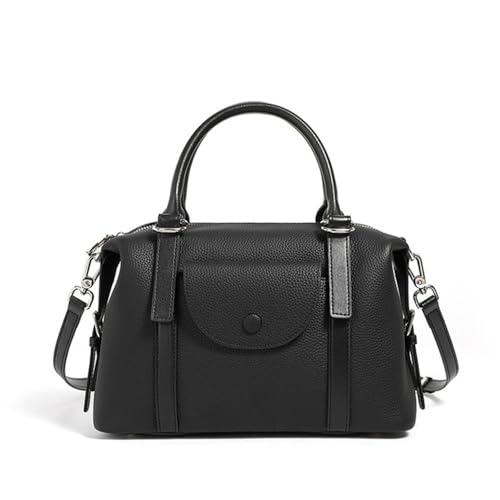 2025 Fashion Damen Leder Quadratische Handtasche Pendler Umhängetasche Crossbody Taschen,Schwarz,27 * 12 * 20cm von VEWSSDC