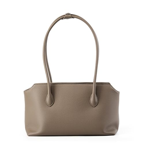2025 Herbst Damen Leder Tote Lady Fashion Pendler Achseltasche Weibliche Große Kapazität Single Shoulder Handtasche, grau, 39 * 17 * 20 cm von VEWSSDC