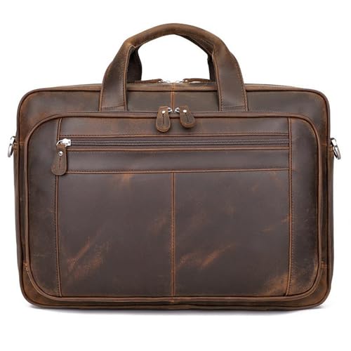 VEWSSDC 2025 Leder Herren Aktentasche Businesstasche Leder Groß 17 Zoll Laptoptasche Herren Portfolio Bürotasche, Dunkelbraun, 17 Zoll/43 * 15 * 30,5 cm von VEWSSDC