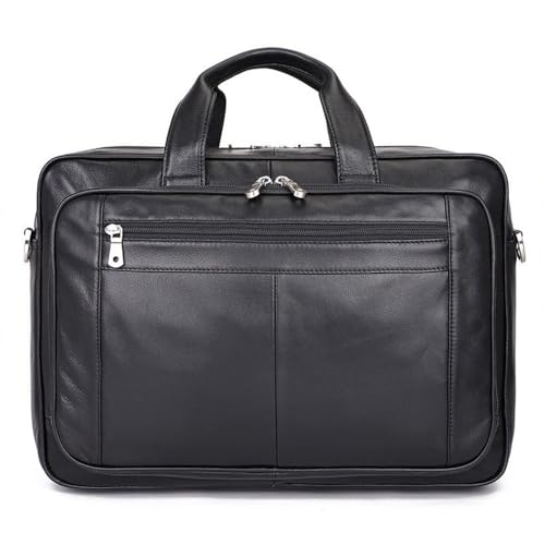 VEWSSDC 2025 Leder Herren Aktentasche Businesstasche Leder Große 17" Zoll Laptoptasche Herren Portfolio Bürotasche,Schwarz,17inch/43 * 15 * 30.5cm von VEWSSDC