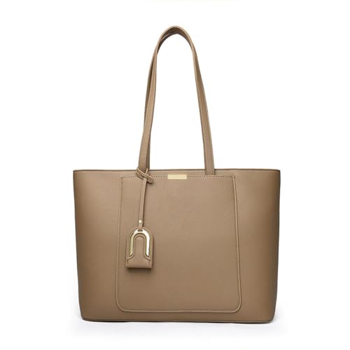 VEWSSDC 2025 Modische Damen Business Große Kapazität Tote Bag Umhängetasche Einkaufstasche,Khaki,32 * 11 * 27cm von VEWSSDC