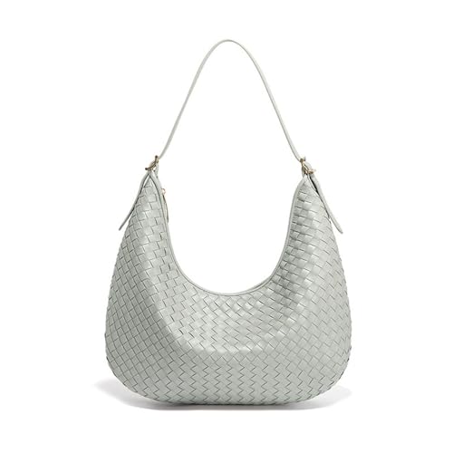 VEWSSDC 2025 Modische PU-gewebte Unterarmtasche für Damen, bequeme Umhängetasche mit großem Fassungsvermögen, Achatgrau, 31 * 9 * 33 cm von VEWSSDC