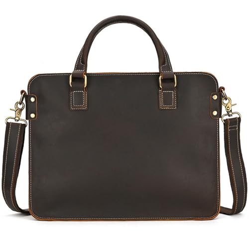 VEWSSDC Business-Laptoptasche, modische Notebooktasche für 12-Zoll-Notebooks, Leder-Computertasche, Dunkelgrün, 12 Zoll von VEWSSDC