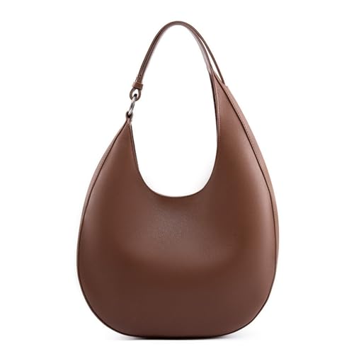 VEWSSDC Damen Retro Schultertasche Unterarmtasche Leder Crossbody Taschen Damen Casual Designer Half Moon Handtaschen, Kaffee, 30 * 8 * 24cm von VEWSSDC