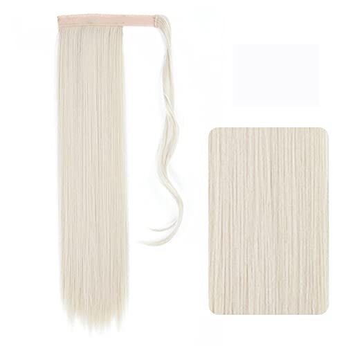 Haarknoten, 55,9 - 81,3 cm, Kunsthaar, lang, glatt, Pferdeschwanz-Perücke, Wickel-Haarklammer, Haarverlängerung, Pferdeschwanz-Dutt für Damen, 153 cm von VEXDOSLE