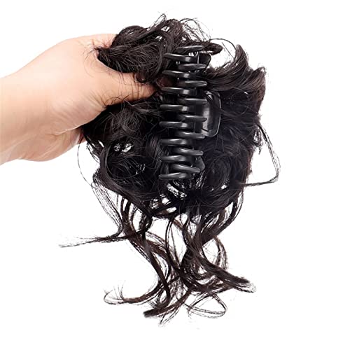 Haarknoten, synthetische Haarklammern, unordentlicher Dutt, Pferdeschwanz, Haarverlängerung, gewellt, gelockt, Haarklammern, Perücken für Damen, Haarknoten, Haarteil (1 Stück - 03) von VEXDOSLE