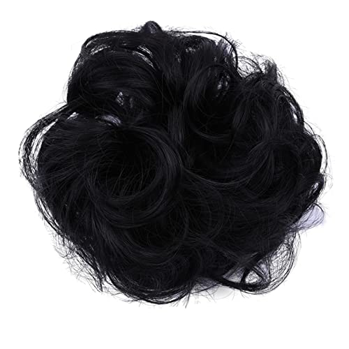 Haarknoten 1 Pack Synthetische Donut Brötchen Messy Brötchen Haar Scheiben Lockige Wellenförmige Stirnbänder Frauen Brötchen Perücke Synthetische Perücke Haar Extensions Haarknoten stück(Natural von VEXDOSLE