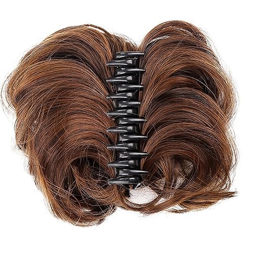 Haarknoten Synthetische Messy Brötchen Wellenförmige Lockige Brötchen Pferdeschwanz Haar Extensions Fancy Curly Brötchen Klaue Clip Brötchen Perücke für Frauen Haarknoten stück(1pcs-01) von VEXDOSLE