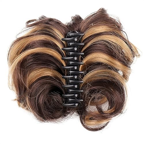 Haarknoten Synthetische Messy Brötchen Wellenförmige Lockige Brötchen Pferdeschwanz Haar Extensions Fancy Curly Brötchen Klaue Clip Brötchen Perücke für Frauen Haarknoten stück(1pcs-08) von VEXDOSLE