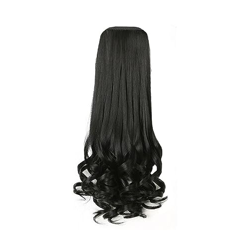 Haarknoten für Damen, Kunsthaar-Haarklammer, mittellang, Birnenblüte, gelockt, groß, gewellt, Pferdeschwanz, Haarverlängerung, Haarknotenstück (B) von VEXDOSLE