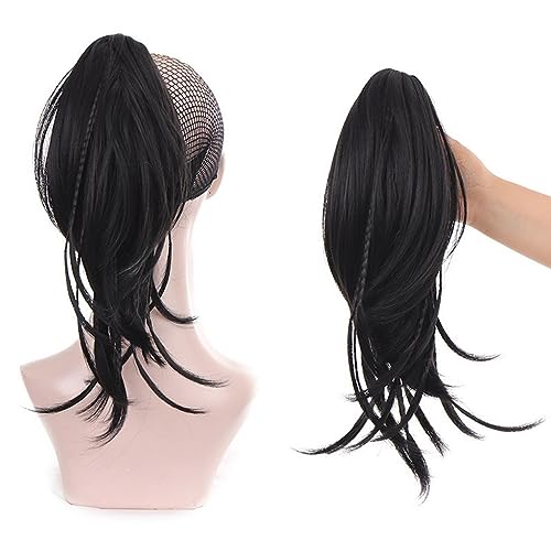 Haarknoten für Damen, mittellanges Haar, Pferdeschwanz, kleiner Zopf, Haarklammer, Pferdeschwanz-Verlängerung, lang, glatt, Dutt, 1 Stück von VEXDOSLE