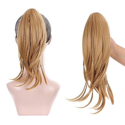 Haarknoten für Damen, mittellanges Haar, Pferdeschwanz, kleiner Zopf, Haarklammer, Pferdeschwanz-Verlängerung, lang, glatt, Dutt, 27 Stück von VEXDOSLE