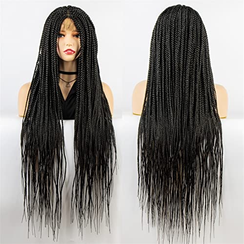 Hair Brötchen Synthetische Full Lace Perücke Dutt for Frauen Geflochtene Zöpfe Schwarz 36 Zoll Flechthaar Damen Haarschmuck Perücke Flechten Haarknoten Stück(1Bbug) von VEXDOSLE