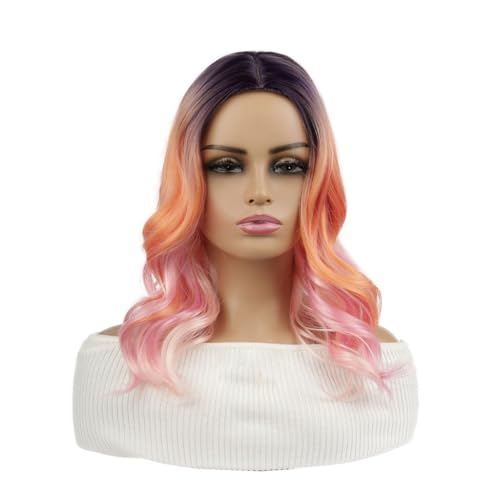 Lace wig Suitable for daily use Medium parted Long Curly Wig Rollenspiel Festival Full Head Wig Perücken Frauen von VEXDOSLE