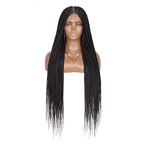 Perücke Volle Spitze Front Dreieck Knotenlose geflochtene Perücken 360 Lace Front Braid Perücken mit Babyhaar für schwarze Frauen Tägliche Perücken von VEXDOSLE