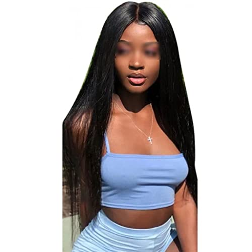Perücken-Ersatzperücke, Frontspitze, modische Perücke für Damen, langes glattes Haar, perfekt für den täglichen Gebrauch, Partys und den Alltag von VEXDOSLE