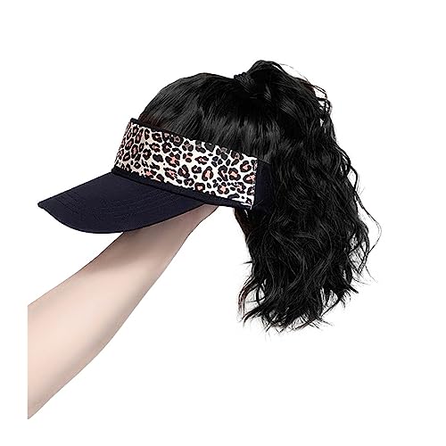 Perückenkappe, synthetische natürliche lockige Perücke mit Hut, Baseballkappe, leicht zu tragen, hitzebeständig, Kunsthaar, Perücke, Perücke für schwarze Frauen, Perückenhut (4) von VEXDOSLE