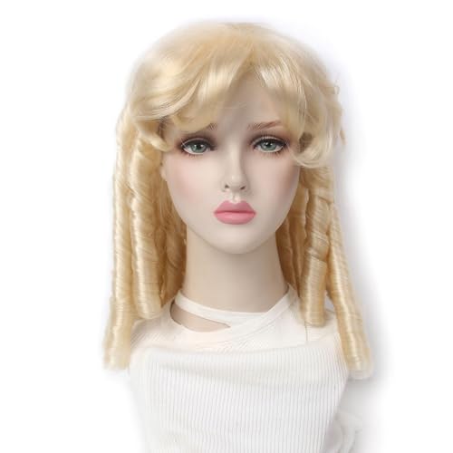 Spitze Perücke 18 Zoll Retro Stil Perücke Lockiges Haar Volle Kopf Perücke Tägliche Perücke Perücke Geeignet für Reisen Perücken Frauen von VEXDOSLE