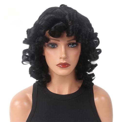 Spitze Perücke 36cm Täglichen Gebrauch Perücke Flauschige Lockige Haar Voller Kopf Design Perücke Geeignet für Dating Party Perücken Frauen von VEXDOSLE