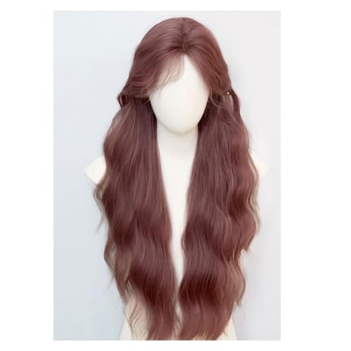 Spitze Perücke 75cm Einzeitige Spitze Perücke für Langes Lockiges Haar Natürliche Stirn Spitze Volle Kopfbedeckung Perücke Perücken Frauen von VEXDOSLE