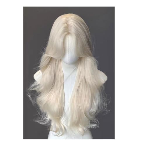 Spitze Perücke Koreanischen Stil Mittelscheitel lange lockige Haar Hand Haken Design Spitze Perücke volle Kopfbedeckung Geeignet für den täglichen Gebrauch Perücken Frauen von VEXDOSLE