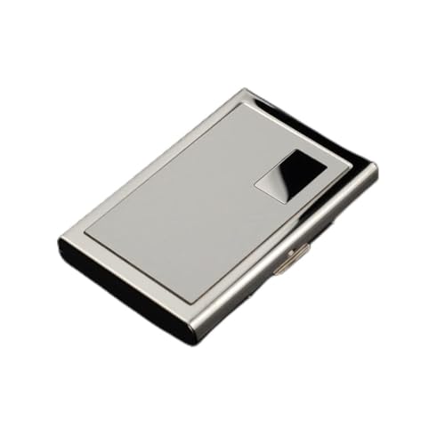 VEXDOSLE Visitenkartenhalter Kartenbox Metall Silber Kreditkarten Aufbewahrungsbox Tragbare Kartentasche Männer und Frauen Put Card Box Visitenkartenregal (A) von VEXDOSLE